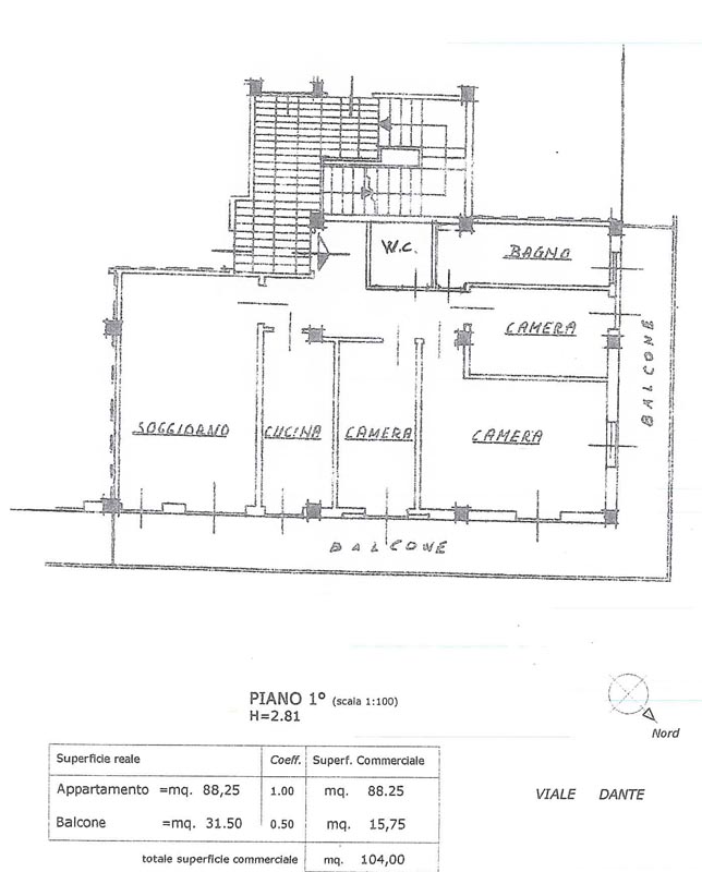 Quadrilocale Riccione viale Dante